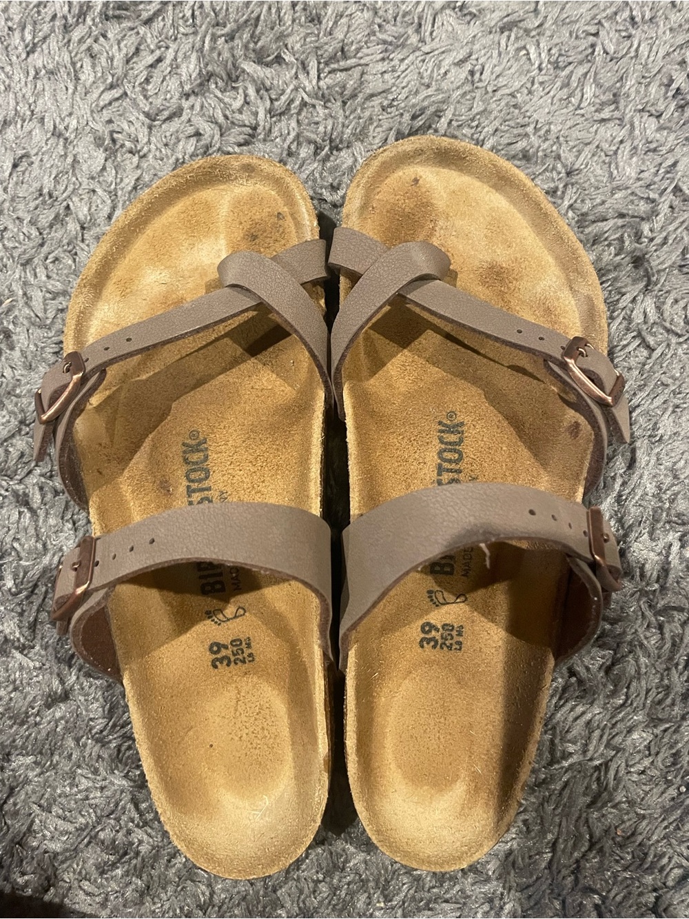 Birkenstock Mayari Gray Taupe Sandals Size 39 EU Women's Excellent Condition